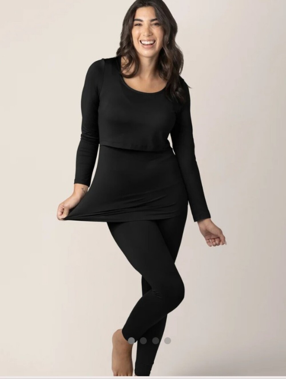 Kindred Bravely Black Long-Sleeve & Legging Nursing PJ Set